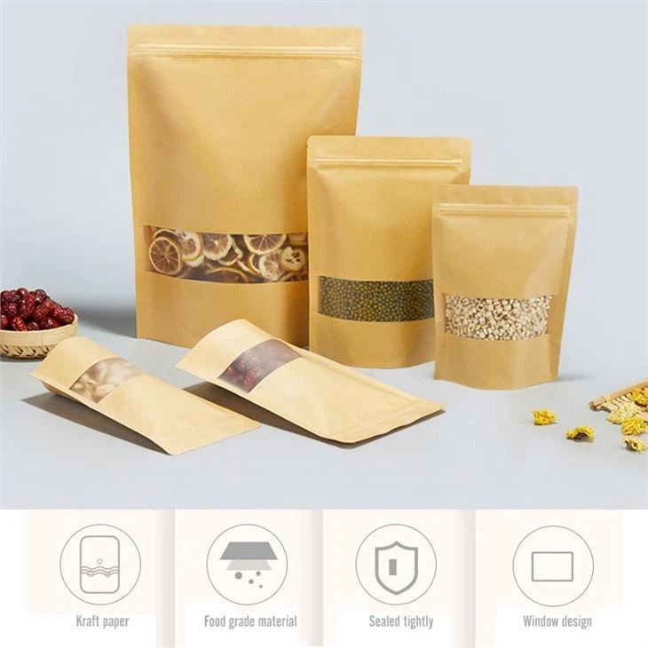 resealable kraft bags with window