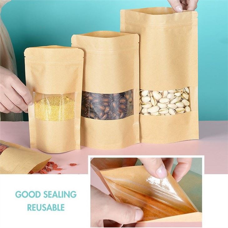 resealable paper bags with window