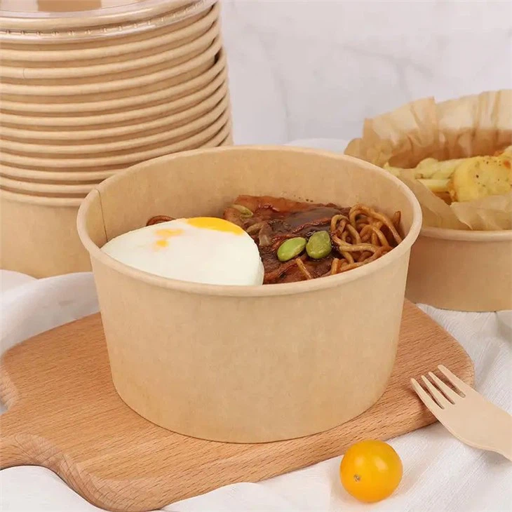 kraft paper bowl with lid